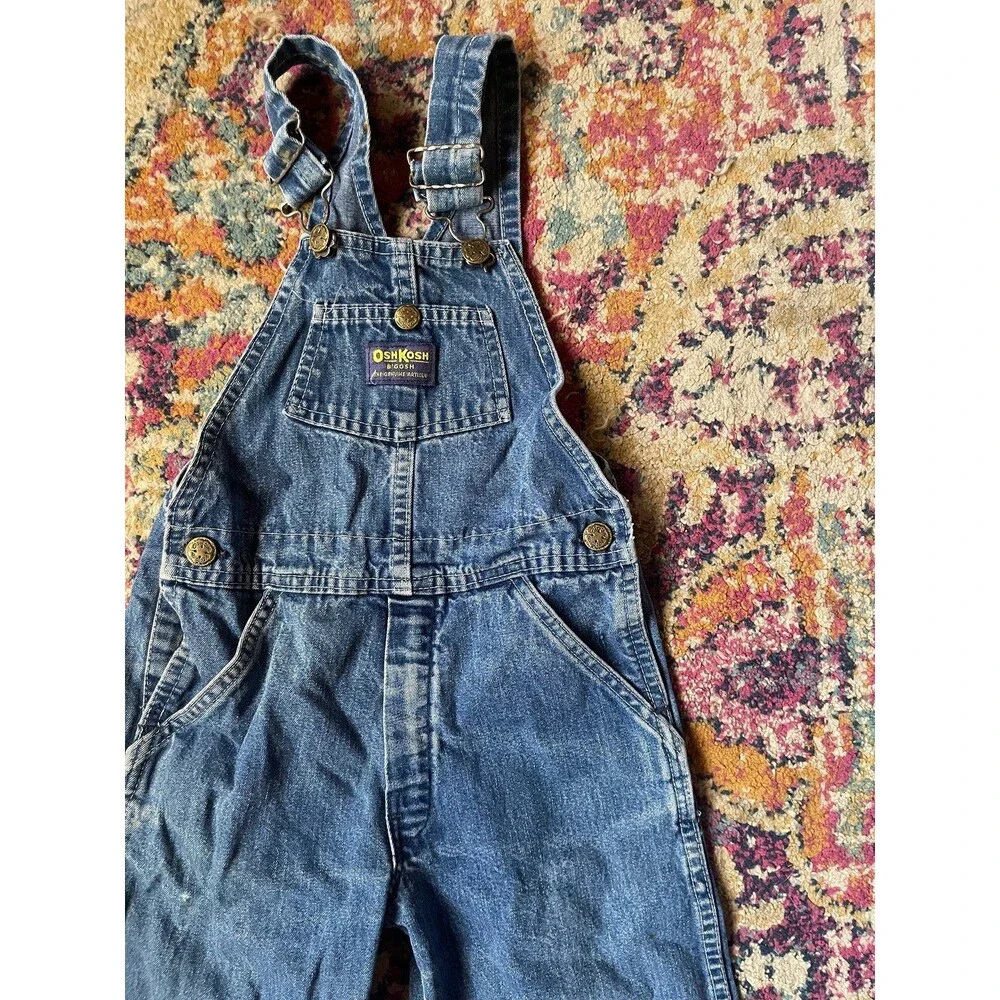 Vintage OshKosh B'gosh Denim Overalls - Kids Size 6 - Made in USA